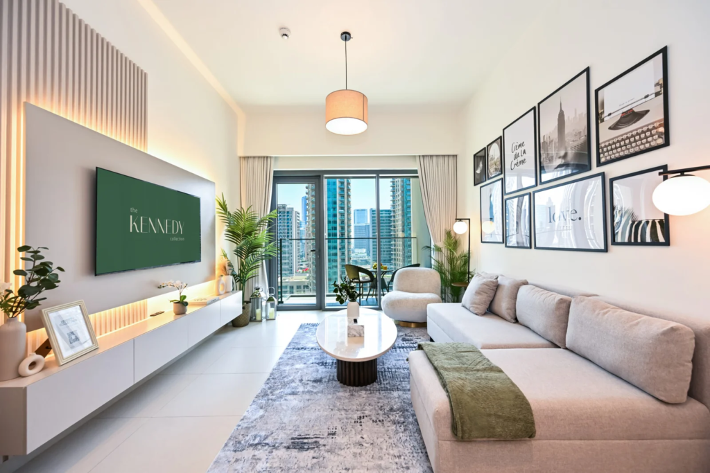 Professional real estate photographers capturing a Dubai property interior